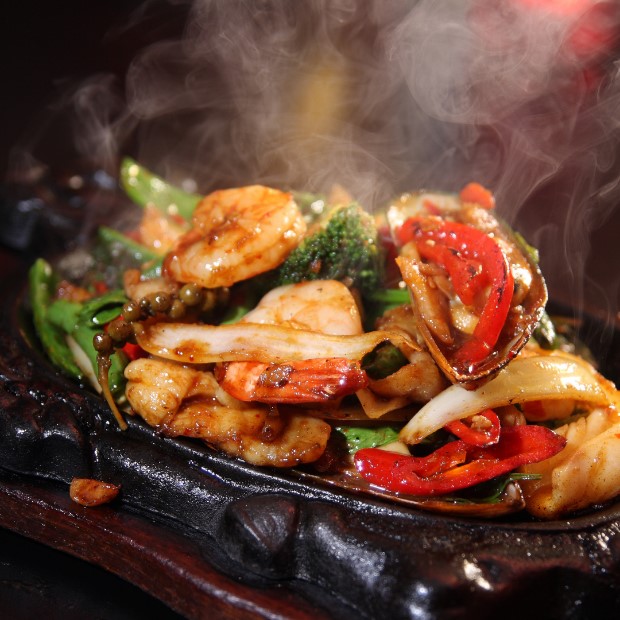 Sizzling seafood